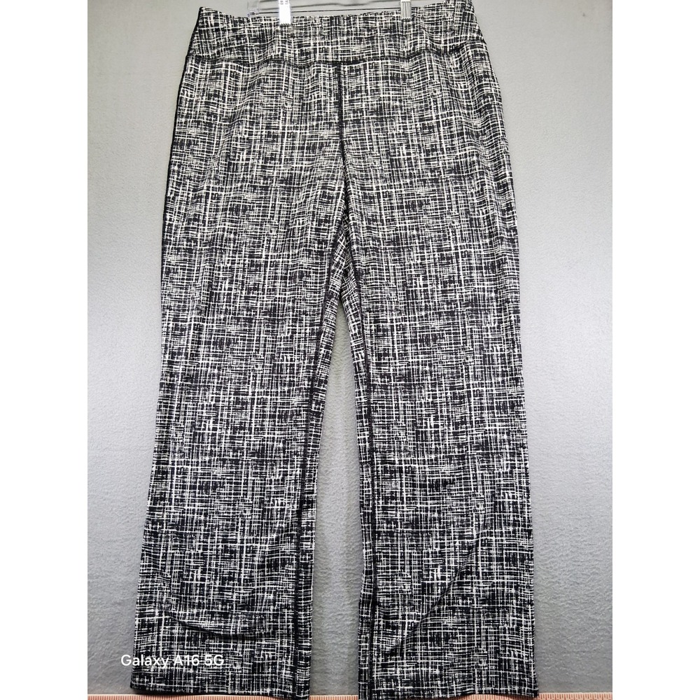 LandsEnd Women Size L Wide Leg Leggings Black/ White